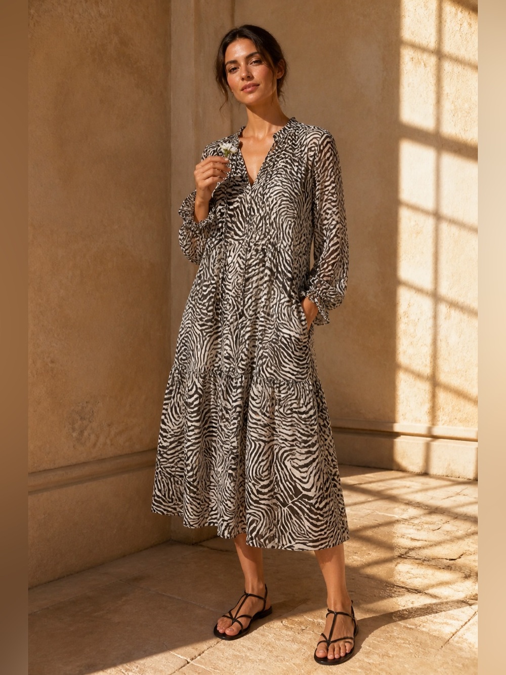Gorgeous Zara Zebra animal print midi dress